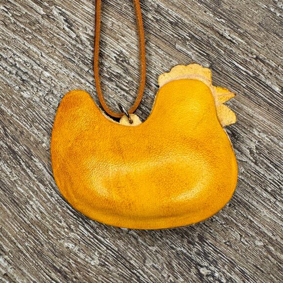 Genuine Leather Purse Charm Chicken Bag Charm Leather Flair Farm Lover NEW! - Picture 5 of 7